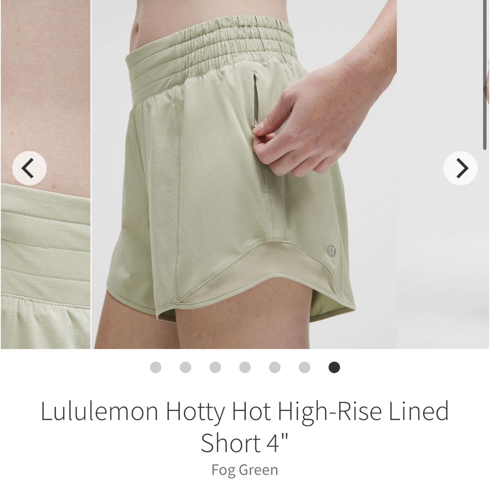 NWT Lululemon Hotty Hot HR Lined Shorts 4” Fog Green Sz 4 - Picture 1 of 9